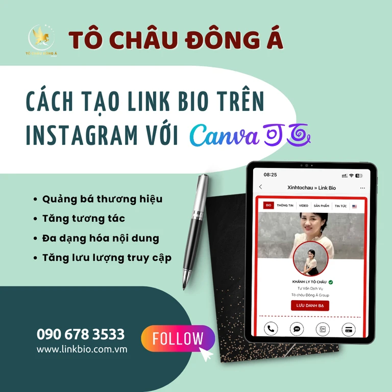 Cách tạo Link Bio trên Instagram với Canva