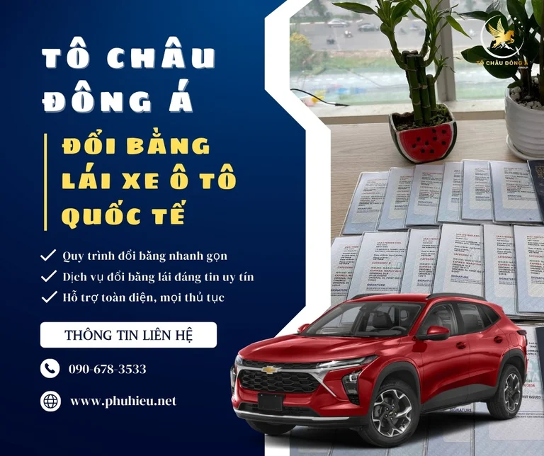 Dịch vụ đổi bằng lái xe ô tô quốc tế tại Nghệ An