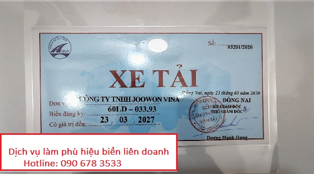 PHÙ HIỆU XE TẢI BIỂN LIÊN DOANH TẠI HCM