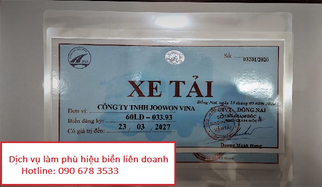 PHÙ HIỆU XE TẢI BIỂN LIÊN DOANH TẠI BÌNH DƯƠNG
