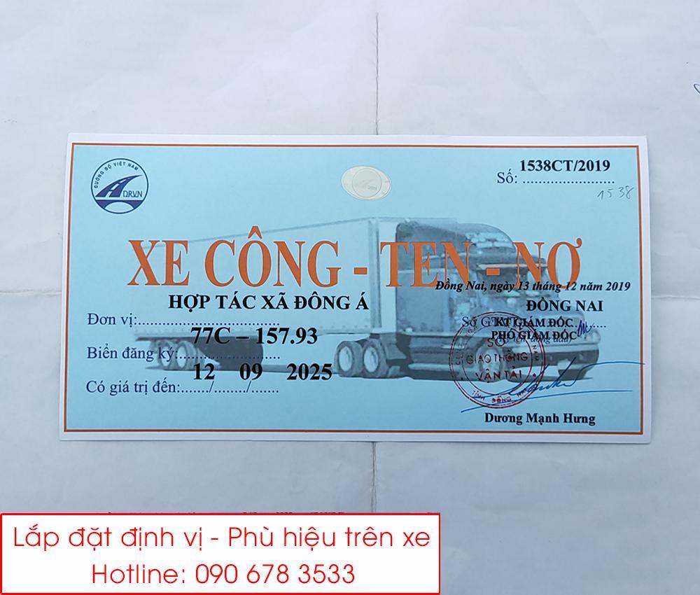Dịch vụ làm phù hiệu xe công ten nơ nhanh chóng