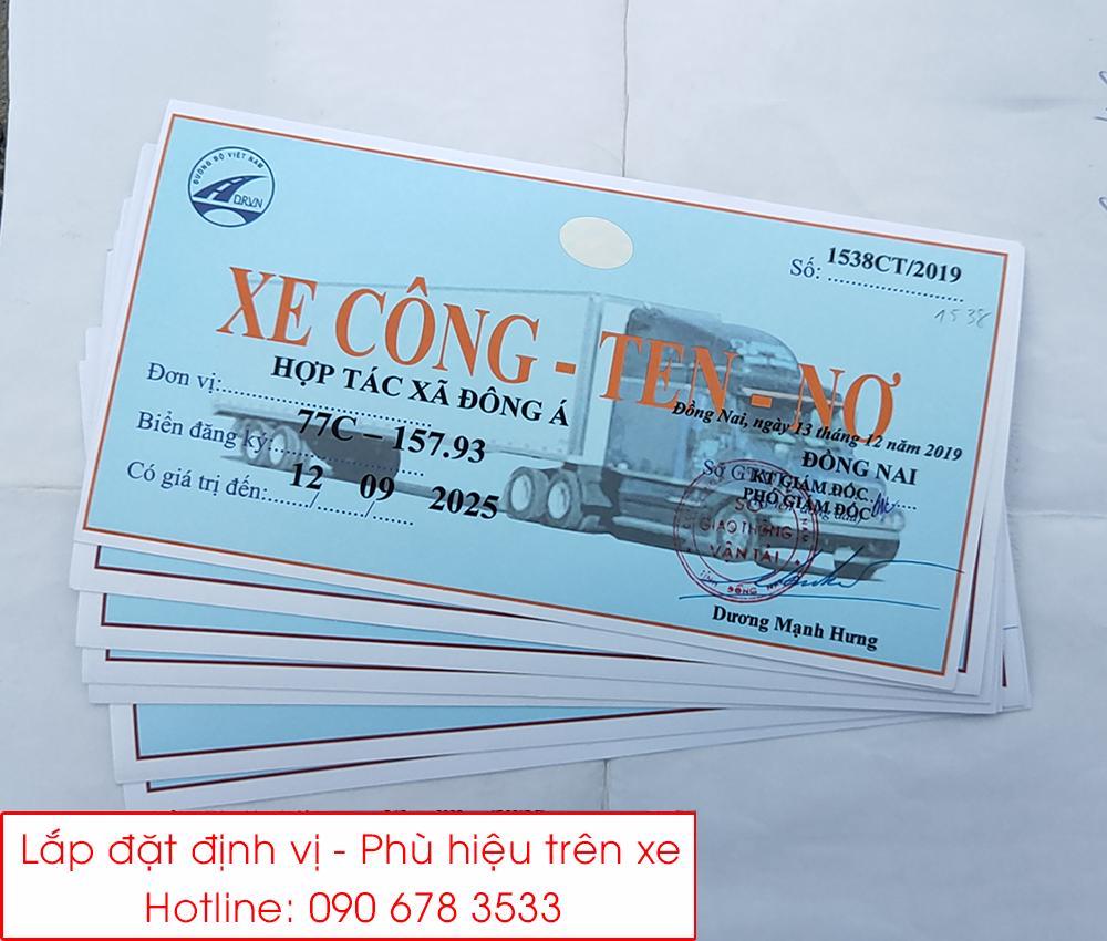 Dịch vụ làm phù hiệu xe công ten nơ nhanh chóng